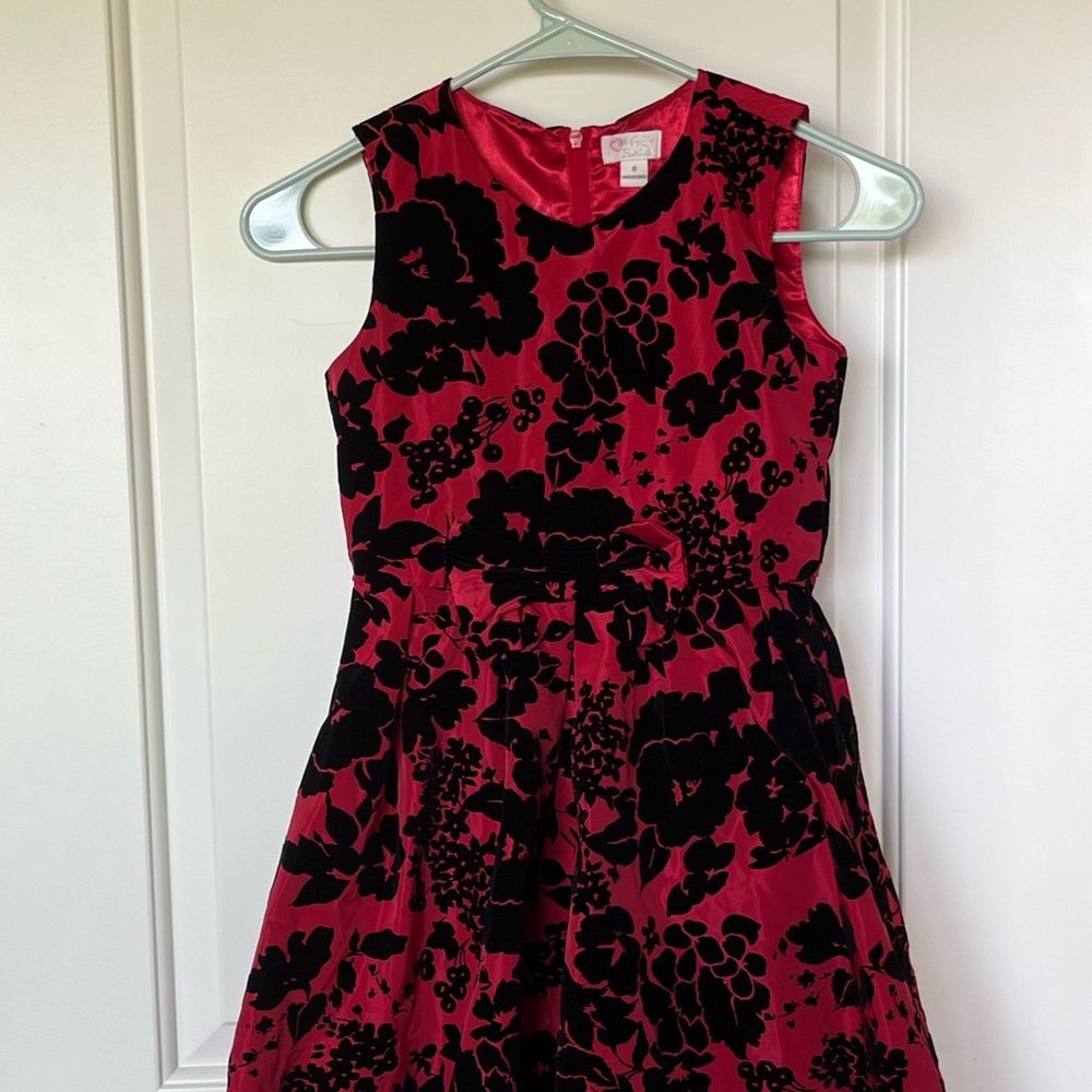 Girls The Children’s Place Red and Black Velvet Dress